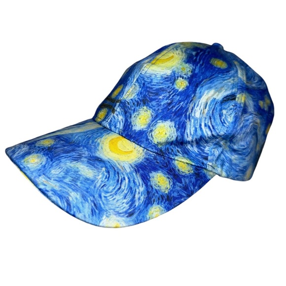 Beyond Van Gogh Starry Night Hat Baseball Cap Adult Adjustable Blue Artist Art - Picture 3 of 7